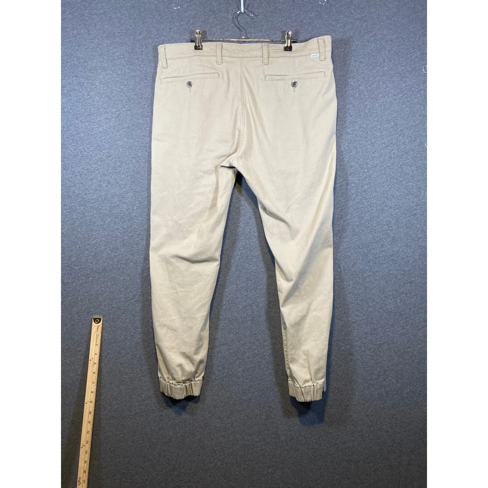 Levi Strauss & Co Mens Khaki Jogger Pants Tan Tapered Elastic Cuff 36‎ X 30